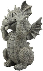 Ebros Gift Whimsical Garden Dragon Making Silly Funny Faces Statue 10.25" H Cute Baby Dragon Faux Stone Resin Finish Figurine Dungeons and Dragons Mythical Fantasy Sculpture Guest Greeter Home Decor - Image 5
