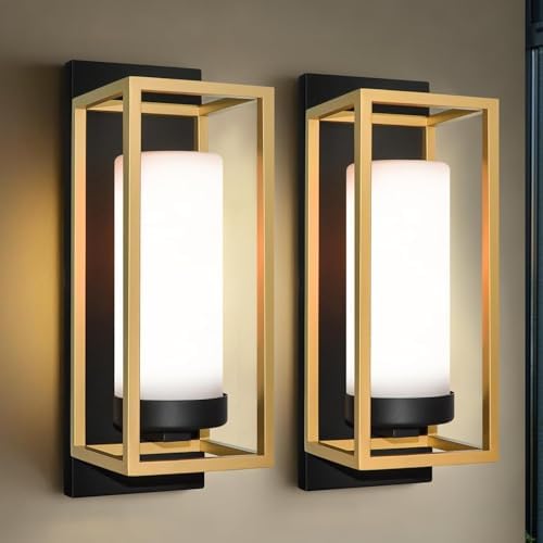 ALVIME Black and Gold Wall Sconce Set of 2 by ALVIMELIGHTING