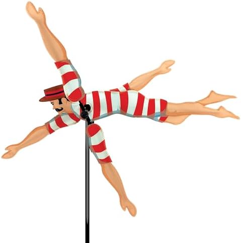 Whirligig Spinner Victorian Swimmer 28" – Nostalgic Swim-Themed Design, Weather-Resistant Outdoor Decor, Durable & Lightweight for Patios, Yards, and Gardens - Eye-Catching Wind Spinner by PREMIERKITES