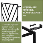 MyGift 47 x 24 Modern Wall Mounted Trellis, Matte Black Metal Geometric Design Mount Large Garden Trellis for Climbing Plants and Crawling Vines with Adjustable Support Rack - Image 4
