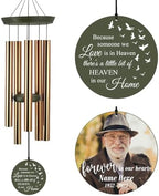 Personalized Memorial Photo Wind Chimes Forever in Heart by ExtrabilyOfficial