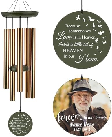 Personalized Memorial Photo Wind Chimes Forever in Heart by ExtrabilyOfficial