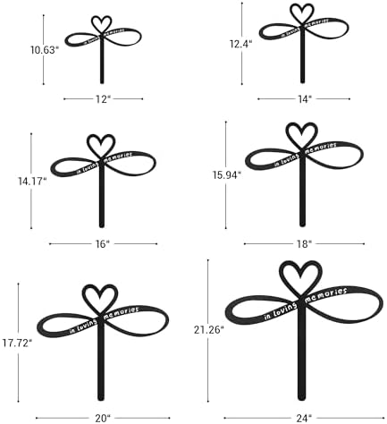 in Loving Memories Metal Garden Stake Decorative, Heart Design with Script Silhouette Statues for Yard Art, Outside, Patio, Outdoor Decor, Garden Decorations, Lawn Ornaments - 18" Black - Image 6