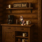 Bella Haus Bigfoot Garden Statue | Sasquatch Enjoying Morning Coffee | Whimsical Bigfoot Cabin Décor for Yard Patio Office or Home | Mythical Coffee-Loving Sasquatch Figurine | Hand-Painted Resin - Image 4