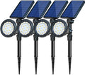 Solar Spot Lights Outdoor Waterproof, 18 LED 2 Mode Brightness Solar Spotlights Dusk to Dawn Landscape Lighting Flag Pole Lights for Garden Yard Tree Pool Sign Pathway, 4pack(Cool White) by OSORD