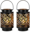 JHY DESIGN Set of 2 LED Battery Operated Table Lamp 8“H Cordless Lamp Light with 6-Hours Timer Metal Black Battery Lamp for Patio Garden Indoor Outdoor Party Events(Hollow Branch) by JHYDESIGN