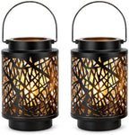 JHY DESIGN Set of 2 LED Battery Operated Table Lamp 8“H Cordless Lamp Light with 6-Hours Timer Metal Black Battery Lamp for Patio Garden Indoor Outdoor Party Events(Hollow Branch) by JHYDESIGN
