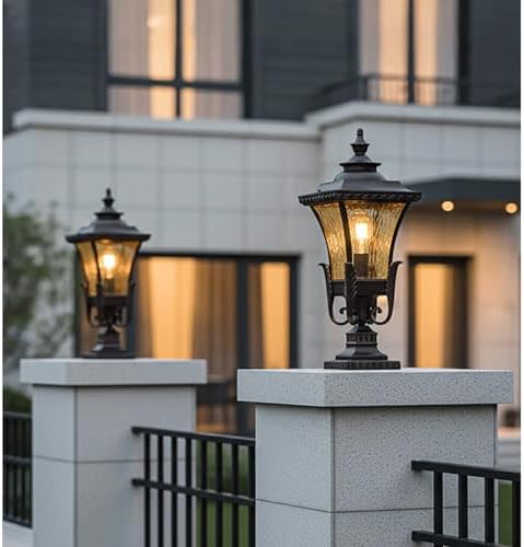 MADISH Outdoor Lamp Post Light, Landscape Path Lights IP65 Waterproof Bollard Lights, E26 Lamp Holder, Modern Outdoor Path Lights Bollard for Lawn, Patio, Courtyard, Driveway - Image 5
