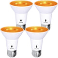4 Pack BlueX LED PAR20 Flood Orange Light Bulb - 4W (40Watt Equivalent) - Damp Rated Dimmable - E26 Base Orange LED Lights, Party Decoration, Porch, Home Lighting, Holiday, Flood Lights by BluexBulbs