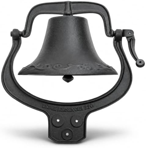 Stark USA XtremepowerUS Outdoor Large Dinner Bell Cast Iron Farmhouse School Church Vintage Antique Style Dinner Liberty Bell Farm Bell, Black by StarkUSA