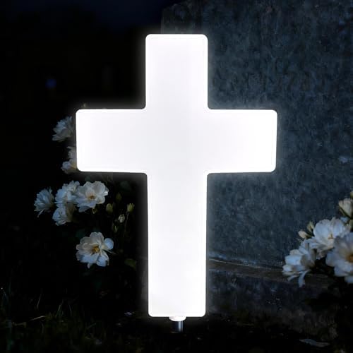 Solar Cross Light, Grave Decorations for Cemetery Memorial by MoonWinks