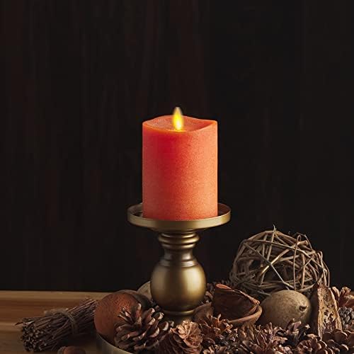 Luminara - Flameless LED Battery Operated Flickering Pillar Candles - Burnt Orange - Pack of 1-3x4.5 - Realistic Moving Flame Real Wax Indoor/Outdoor Decor - Image 2