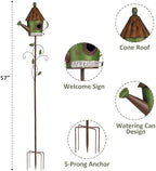 BAYN 57” Metal Bird House Stake for Outside Decorative - Image 4