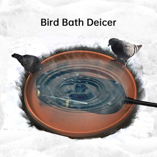 Bird Bath Deicer for Outdoors, Bird Bath Heater, Winter 200W Pond De Icer Die Water Heater Controlled with Auto Shut Off for Poultry Waterer Patio Yard Garden - Image 7