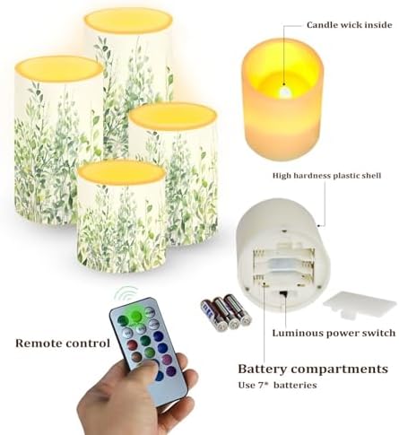 Flameless Flickering Candles with Remote Timer, Operated Battery - Image 2