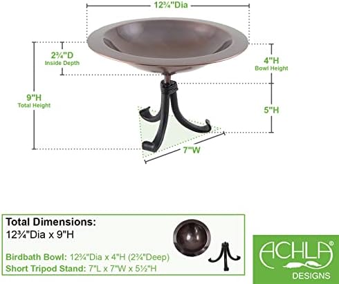 Achla Designs Classic II Birdbath with Tripod Stand - Image 2