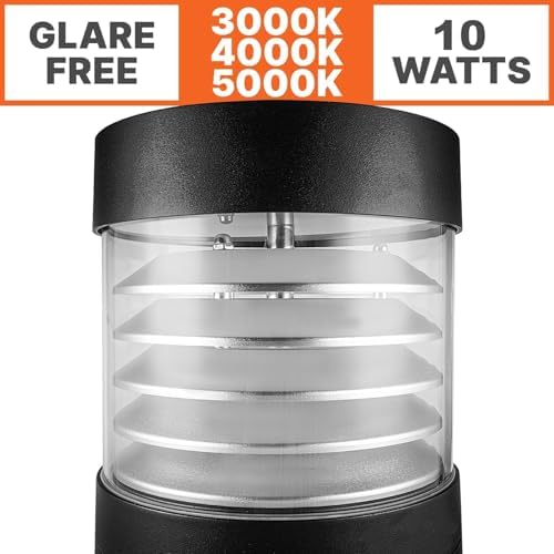 Bollard Light 25", 120-277V, 10W, 3CCT 3000-5000 Kelvin, Louvered Flat - Image 3