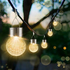 Solar Lights Outdoor Hanging Decorative Globe 24 Pack, Waterproof Solar Lantern with Handle and Clip, Solar Powered Glass Ball Lights for Garden Yard Fence Tree Umbrella Holiday Décor, Warm White - Image 2
