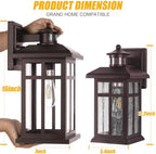 16” Motion Sensor Modern Exterior Light Bronze Outside Porch Lights - Image 2