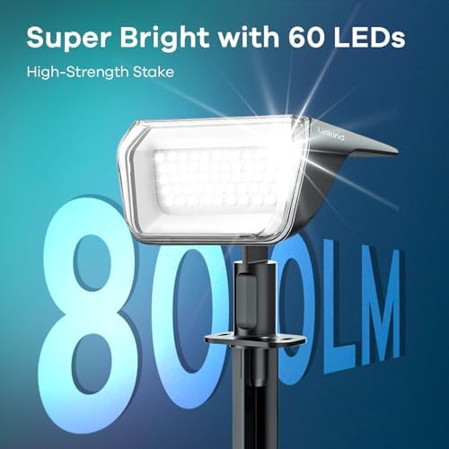 Linkind Solar Spot Lights Outdoor Waterproof Floodlight Cool White 12 Pack - Image 4