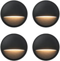 GKOLED Low Voltage LED Deck Lights, Landscape Step Stair Railing Light with 2W Integrated LED Chips, Die-cast Aluminum 12V AC/DC Accent Lighting Fixtures with Black Powder Coated Finish (4-Pack) by GKOLED