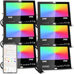 LED Flood Light Outdoor, 500W Equivalent 5000LM Smart RGB Landscape Lights by MELPO