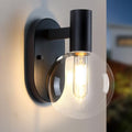 Outdoor Wall Light Fixture, Indoor Outdoor Wall Sconce, Waterproof Outdoor Porch Light, Black Vanity Light Fixture with Clear Globe Glass, Anti-Rust E26 Socket for Bathroom, Garage, Patio by CAISENS