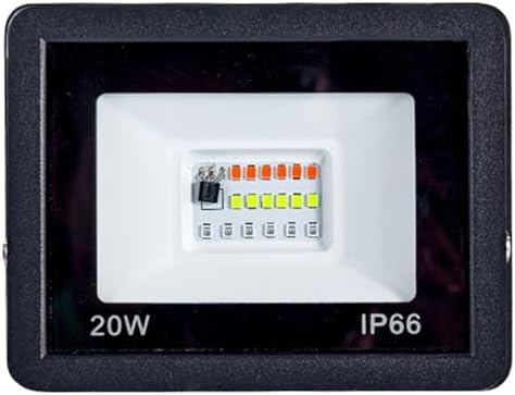 Outdoor Floodlight, RGB Flood Light 100W 50W 30W 20W Reflector IP68 Waterproof LED Spotlight Projector Lamp Outdoor Garden Lighting,for Garage Stadium(20W) by Unknown
