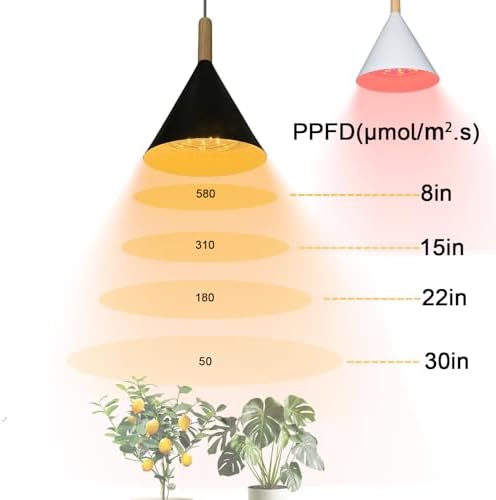 Hanging Grow Lights for Indoor Plants, with Timer and 15FT Power Cord,15W Pendant Grow Light, Full Spectrum, Plant Lights for Indoor Growing, Large Plants, Garden, Greenhouse (White) - Image 3