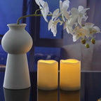 Waterproof Outdoor Battery Operated Flameless Candles with Auto Timer Flickering Plastic Resin Electric LED Pillar Lights for Lantern Patio Garden Wedding Party Decorations 3x4 Inches 6 Pack White - Image 3