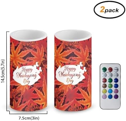 Camo Maple Leaves Battery Operated Flameless Candles with Color Changing Timer Remote Control LED Candles Flickering Dining Table Lights for Indoor Outdoor Home Decorations - Image 2