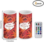 Camo Maple Leaves Battery Operated Flameless Candles with Color Changing Timer Remote Control LED Candles Flickering Dining Table Lights for Indoor Outdoor Home Decorations - Image 2