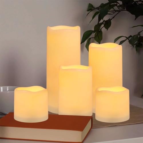 Enpornk Flameless Battery Operated Outdoor Waterproof Set of 12(D: 3" x H: 3" 4" 5" 6") Pillar LED Candles with 10-Key Remote and Cycling 24 Hours Timer - Image 5
