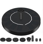 5 Inch Solar Water Pump, 7V/1.7W 200L/h Bird Bath Fountain Pump, w 6 Nozzle, Free Standing Floating Solar Powered Water Fountain Pump for Bird Bath, Garden, Pond, Pool, Outdoor by Othmro