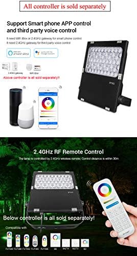 LGIDTECH FUTC06 Miboxer 50W RGBCCT Outdoor LED Landscape Garden Spotlight AC100-240V 16 Million Colors Changing,Color Temperature Adjustable,Memory Function.APP Can't Control Directly - Image 4