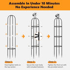 Elegant Outdoor Garden Trellis for Climbing Plants with 100% Premium Metal - Image 7