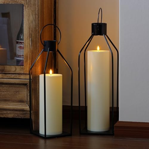 Yeelida 4" x14" Flameless Flickering Waterproof Candles with Remote, LED Battery Operated Timer Plastic Ivory Pack of 2 Pillar Candles for Outdoor Use (Long Lasting 420+ Hrs) - Image 5