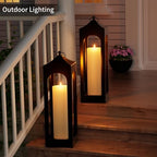 12" x 4" Large Outdoor Candle with Remote Timer Waterproof Ivory 2 Pack - Image 2