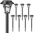 LETMY Solar Pathway Lights Outdoor, 8 Pack Solar Garden Lights Outdoor Waterproof, Auto On/Off Solar Powered Landscape Path Lights, Outdoor Solar Lights for Yard Lawn Patio Walkway Driveway by Letmy