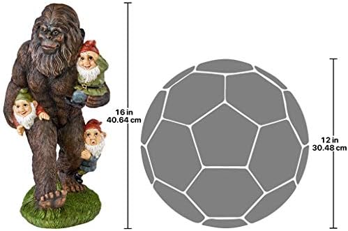 Design Toscano Schlepping the Garden Gnomes Bigfoot Yeti Indoor/Outdoor Garden Statue, 16 Inch Tall, Cast Stone Resin, Painted Full Color Finish - Image 6