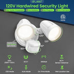 ALUSSO Motion Sensor Outdoor Lights Metal Heads, 30W 3600LM Flood Lights Outdoor 120V, 3 Modes Dusk to Dawn/Auto/On Time, 3000K 4000K 6500K Adjustable, Hardwired Security Light ETL Listed, White 1PC - Image 3