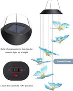 Suzile 4 Pcs Color Changing Solar Wind Chimes, Colorful Butterfly - Image 4
