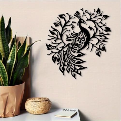 Vintage Peacock Metal Wall Art – Majestic Bird With Exquisite Feather Details, Weatherproof Iron Sculpture For Yard, Garden, Patio, Or Home Decor(50CM/20IN) - Image 2
