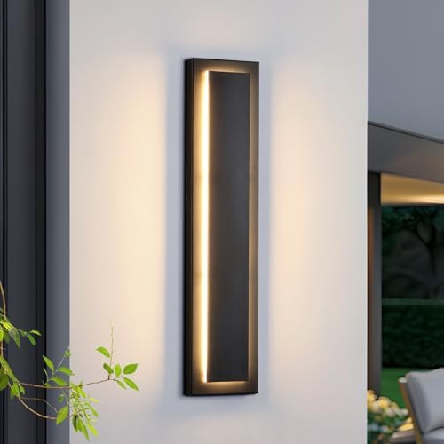 Modern Exterior Light Fixture, LED Outdoor Wall Lights Black, 23.6'' 1 Pack by TeweiBrand
