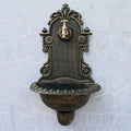 Antique Gold Cast Iron Wall Mounted Hand Sink Farm House Home Garden Decor Heavy Metal Wash Stand Handmade Wall Decor Wash Basin Wall Water Fountain by Unknown