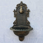 Antique Gold Cast Iron Wall Mounted Hand Sink Farm House Home Garden Decor Heavy Metal Wash Stand Handmade Wall Decor Wash Basin Wall Water Fountain by Unknown