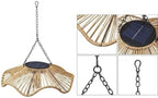 Rattan Style Solar Lantern Iron Frame Outdoor(Single-layer petals) - Image 3