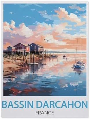 Funny Metal Tin Signs，Bassin D'Arcachon France，Bar Club Cave Home Kitchen Rustic Travel Metal Signs Wall Art Decor(15x30cm）6x12 inch-AL18 by Unknown