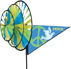 Premier Kites Triple Spinner Peace – Eye-Catching Garden Spinner with Colorful Triple Wheels, Durable Weather-Resistant Fabric, Easy Assembly, Outdoor Décor for Patios, Lawns, Gardens & Yards by PREMIERKITES