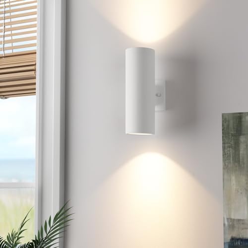 mirrea 12" Modern Outdoor Porch Light in 2 Lights, 2 Pack, Matte White - Image 4